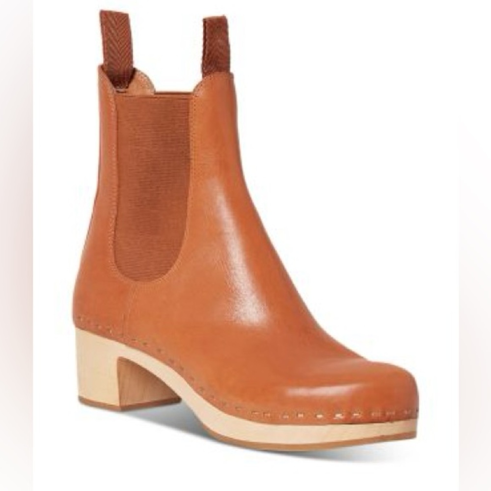 Loeffler Randall Tan Leather Clog Boots